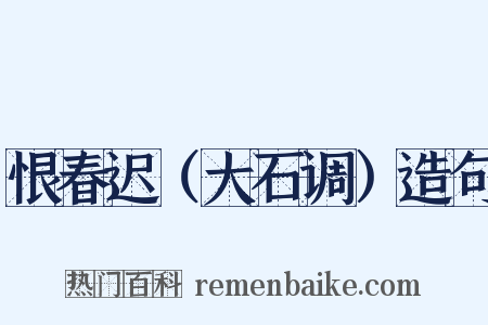 恨春迟（大石调）造句是什么意思的图片